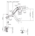 GEMBIRD BIURKOWE REGULOWANE RAMIĘ/UCHWYT NA MONITOR 17-32, VESA 100X100MM, DO 9 KG GEMBIRD