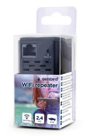 GEMBIRD WIFI REPEATER MINI WNP-RP300-03-BK B/G/N300 + GNIAZDO RJ45, DO GNIAZDKA 230V, CZARNY GEMBIRD