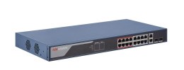 Hikvision DS-3E1318P-EI łącza sieciowe Fast Ethernet (10/100) Obsługa PoE Niebieski Hikvision