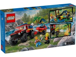 LEGO CITY 60412 TERENOWY WÓZ STRAŻACKI Z ŁODZIĄ RATUNKOWĄ Lego