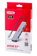 UNITEK HUB USB-C 7W1, HDMI 4K, PD 100W, 5GBPS, ALU UNITEK